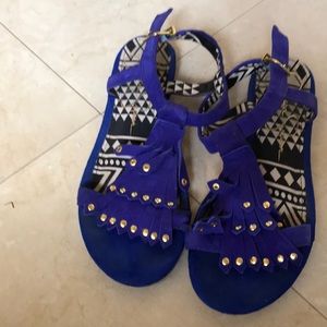 Jessica Simpson Cobalt Blue Studded Sandals